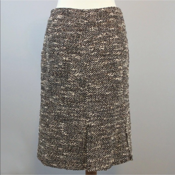 Valentino Boucle Wool Sz 8 Box Pleat Knee Length - Picture 3 of 8